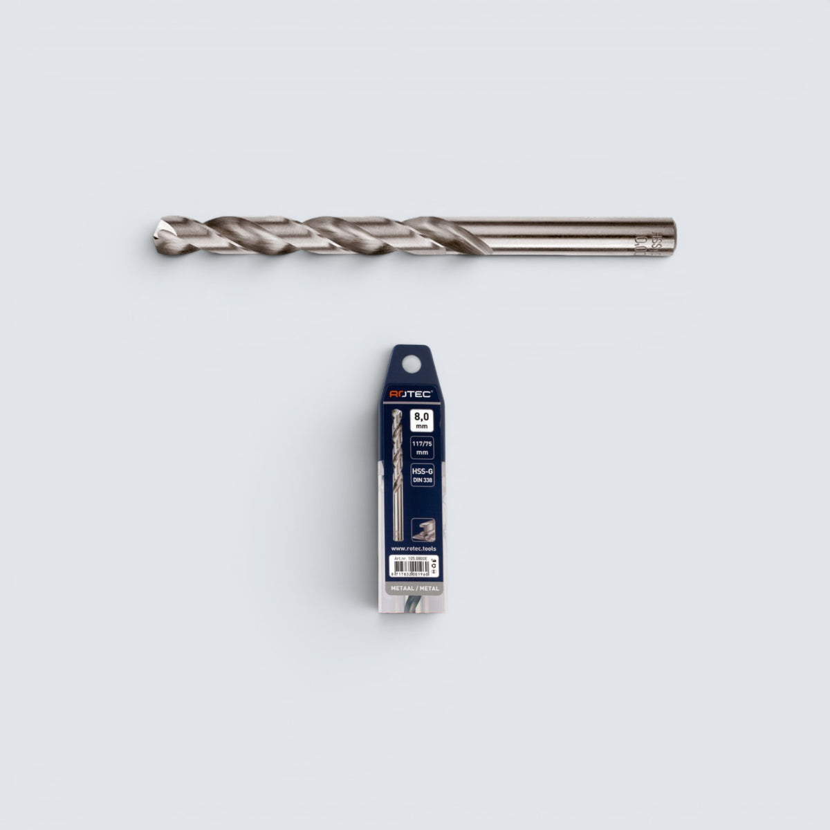 Precisionsslipad HSS-G metallborr enligt DIN 338 med Split Point-spets och cylindriskt skaft.