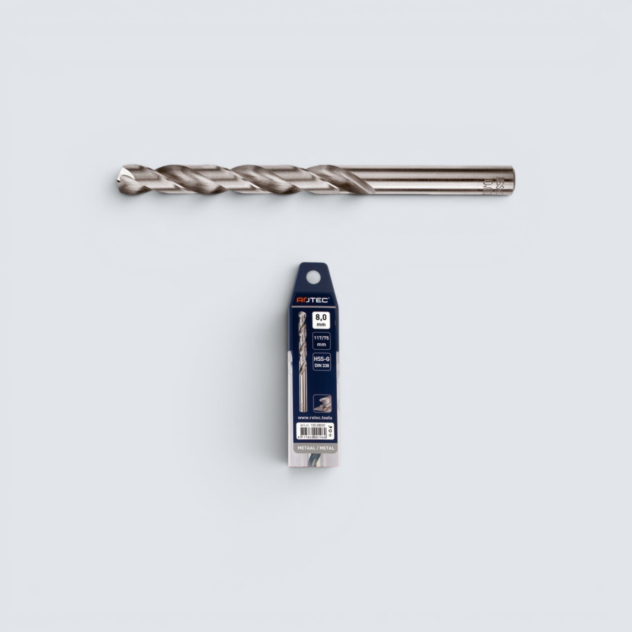 Precisionsslipad HSS-G metallborr enligt DIN 338 med Split Point-spets och cylindriskt skaft.