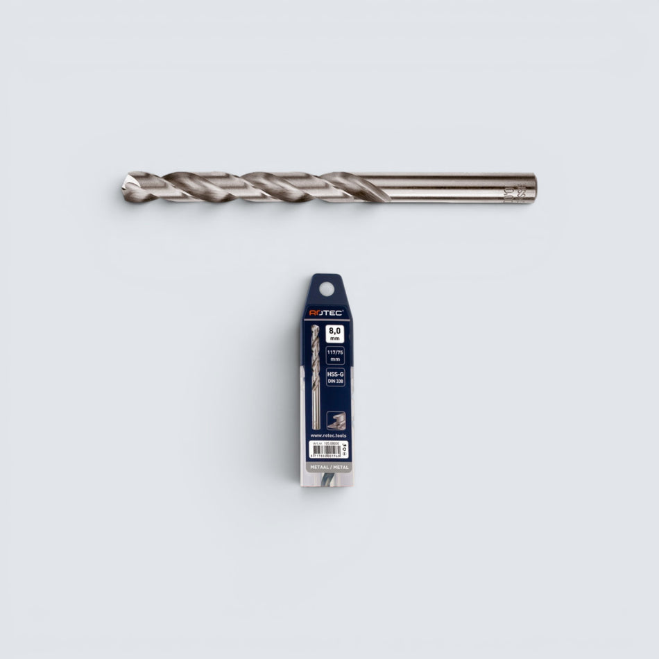 Precisionsslipad HSS-G metallborr enligt DIN 338 med Split Point-spets och cylindriskt skaft.