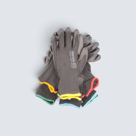 Rostfri.nu Hestra Job Beryllium black work gloves made from recycled polyester with waterproof latex coating