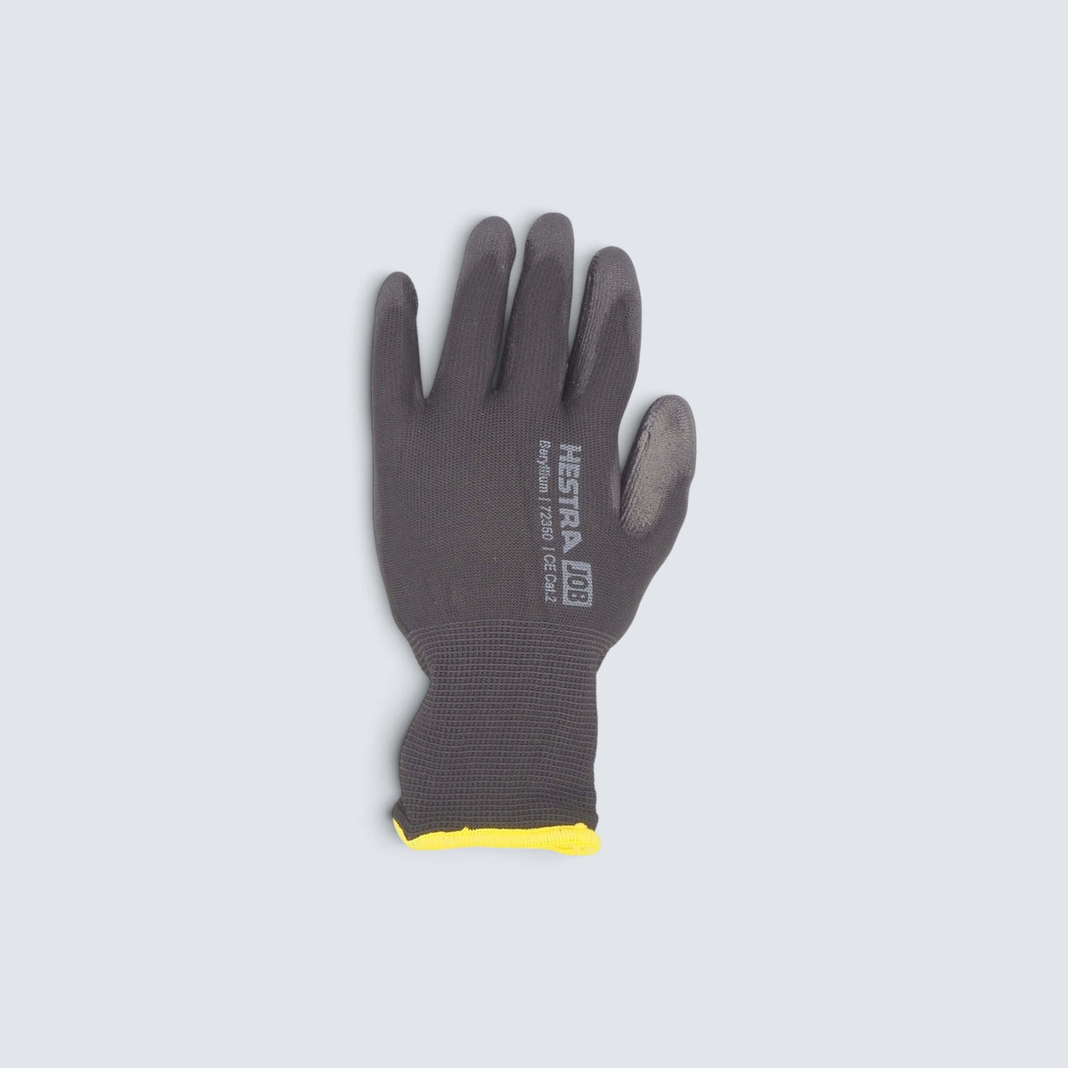 Rostfri.nu Hestra Job Beryllium black work glove made of recycled polyester with waterproof latex coating